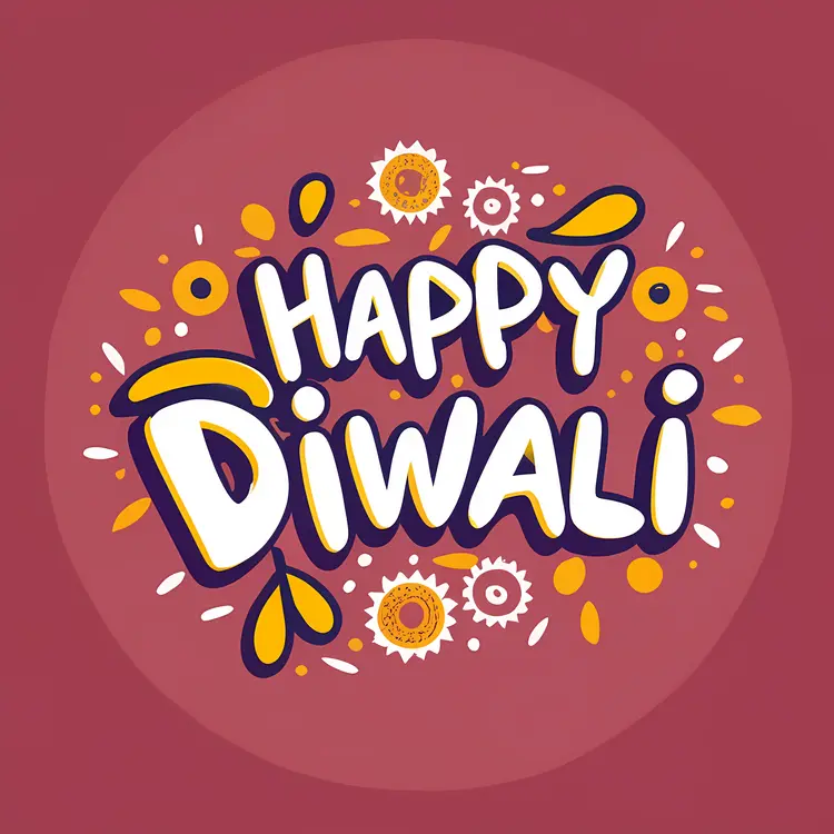 Happy Diwali with Colorful Decorations