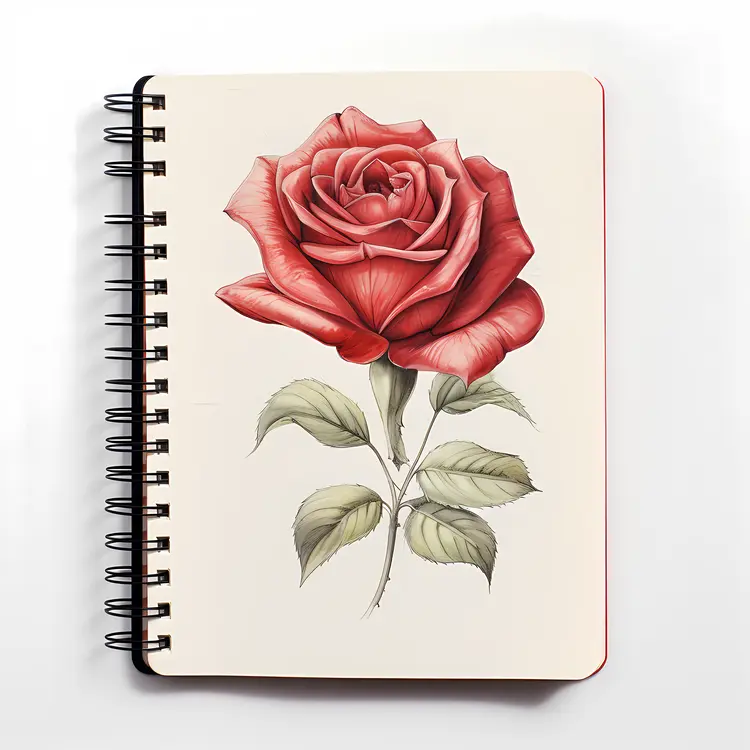 Beautiful Rose Drawing in Sketchbook
