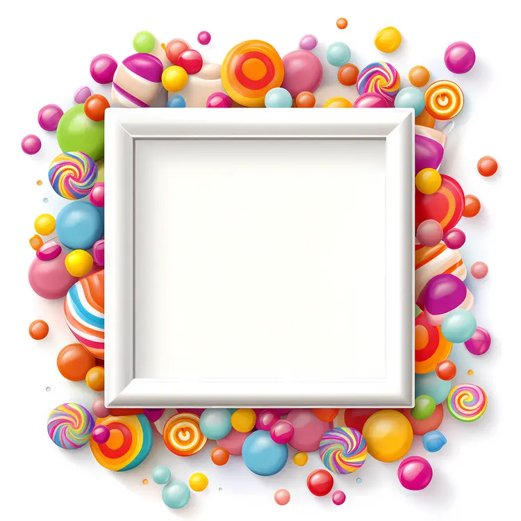 Colorful Candies in a Decorative Frame