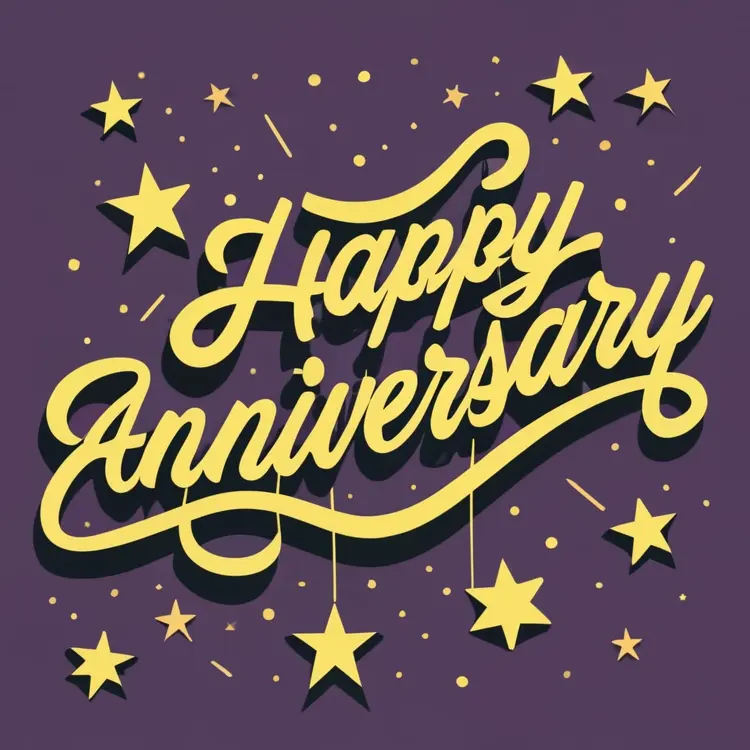 Happy Anniversary with Hanging Stars
