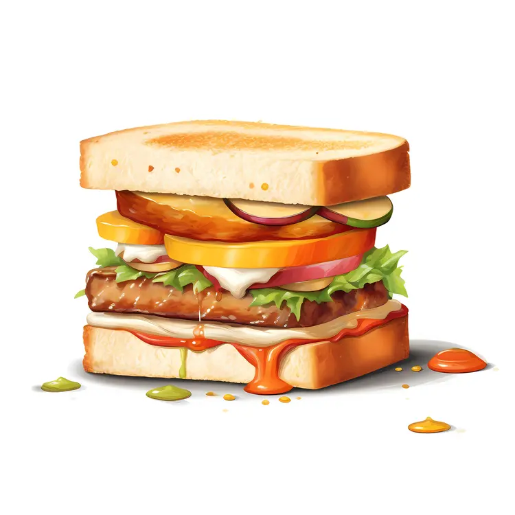 Delicious Sandwich with Dripping Sauce
