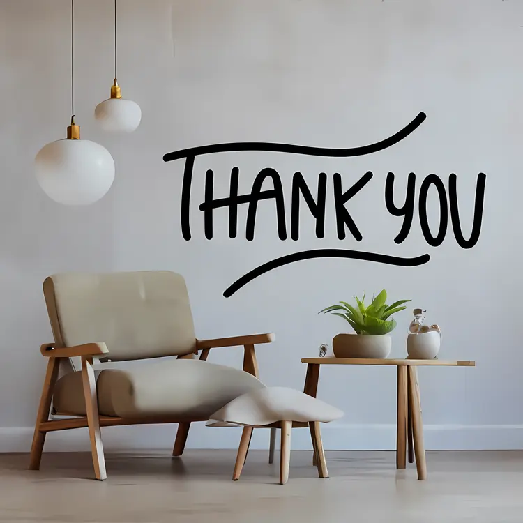 Thank You Wall Art in Living Room