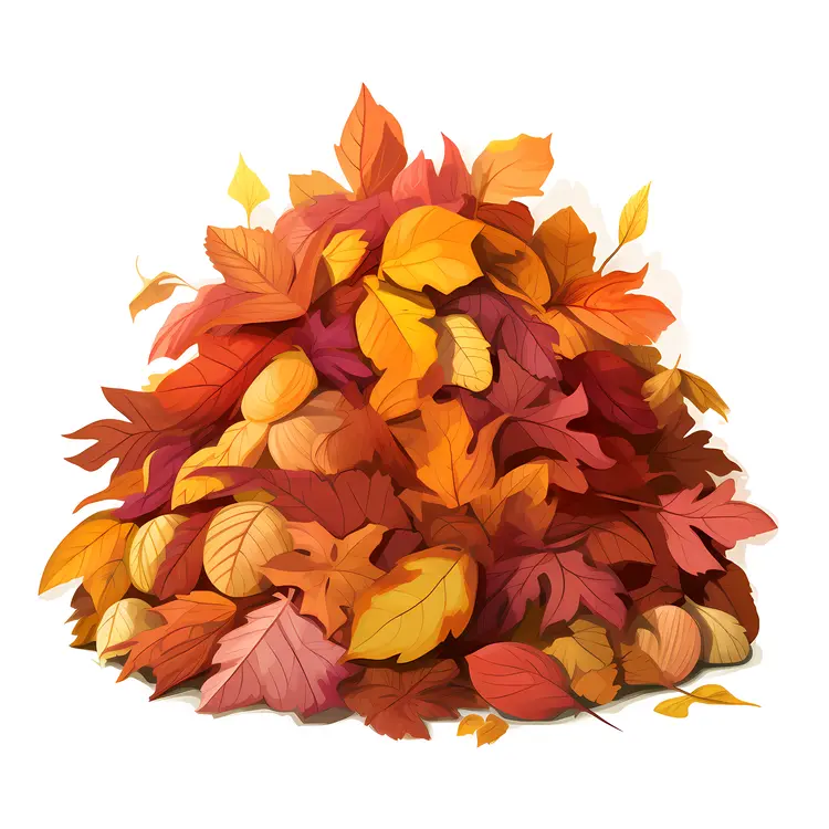 Colorful Autumn Leaves Pile for Thanksgiving Season