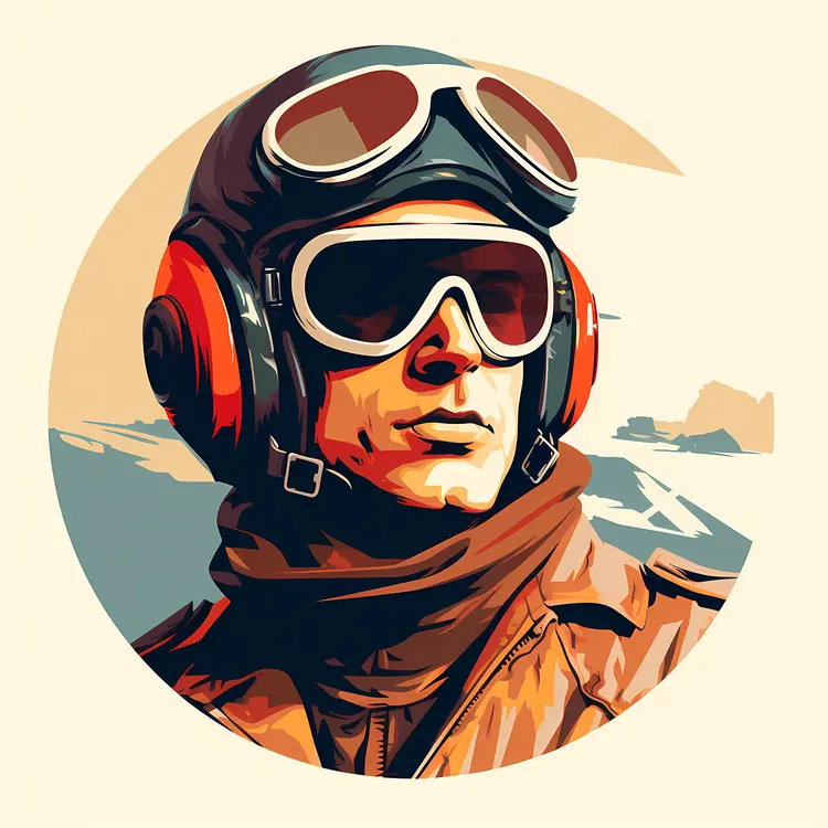Vintage Pilot with Goggles and Helmet