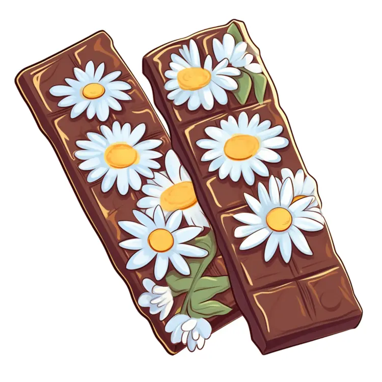 Chocolate Bars Decorated with Daisies