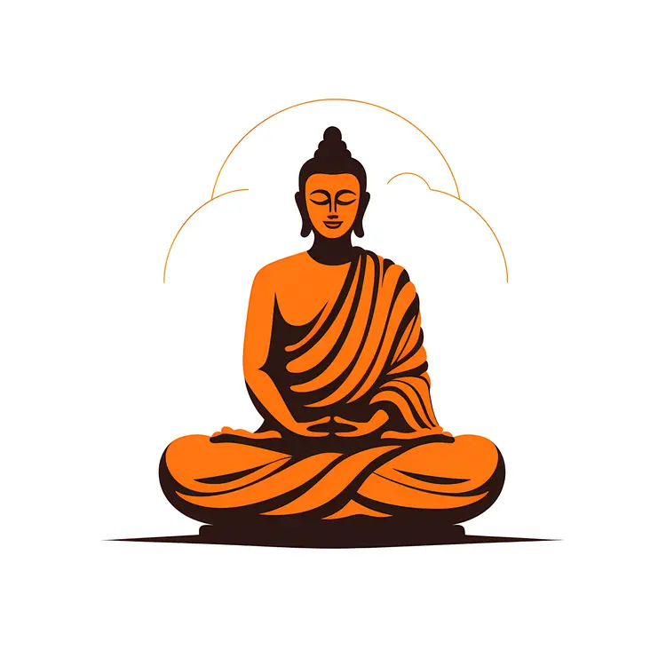 Orange Buddha Illustration