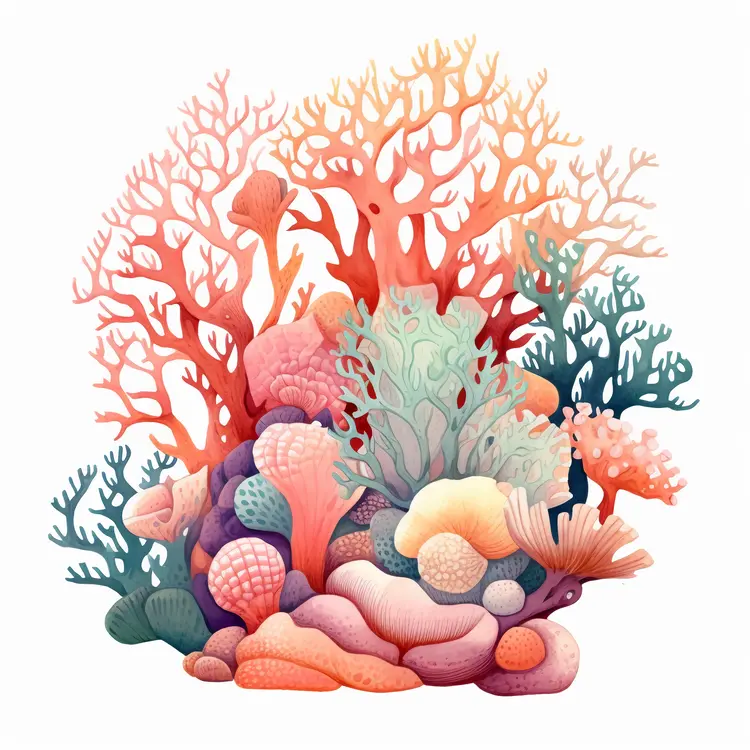 Beautiful Coral Reef Illustration