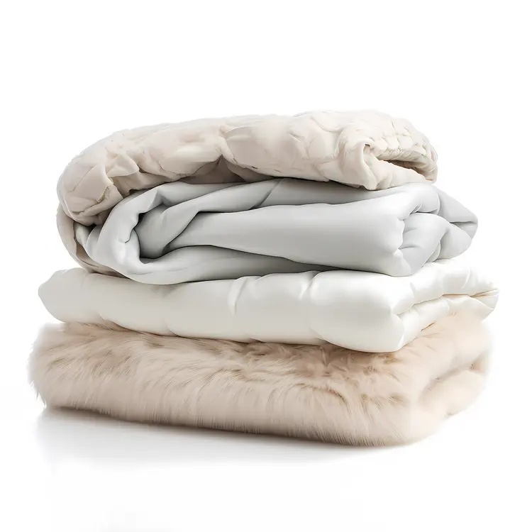 Stack of Cozy Blankets in Light Colors