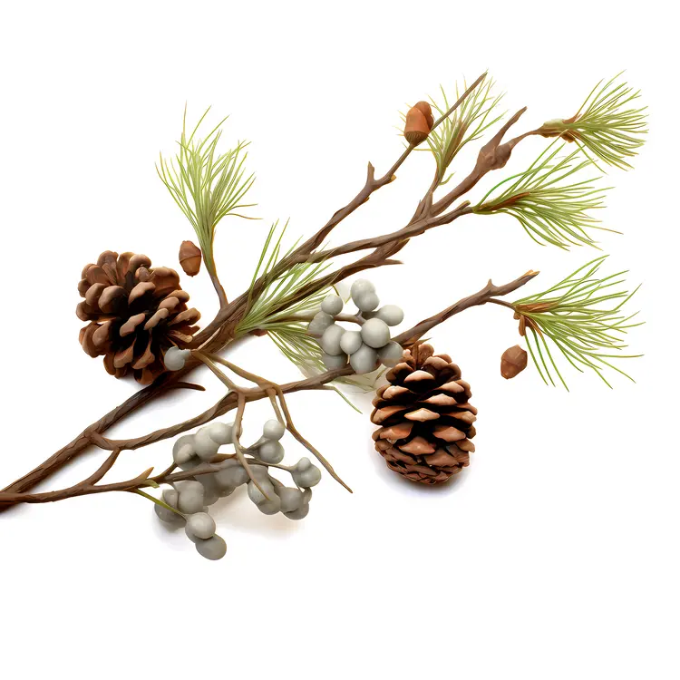 Pine Cones and Branches for Christmas Decoration