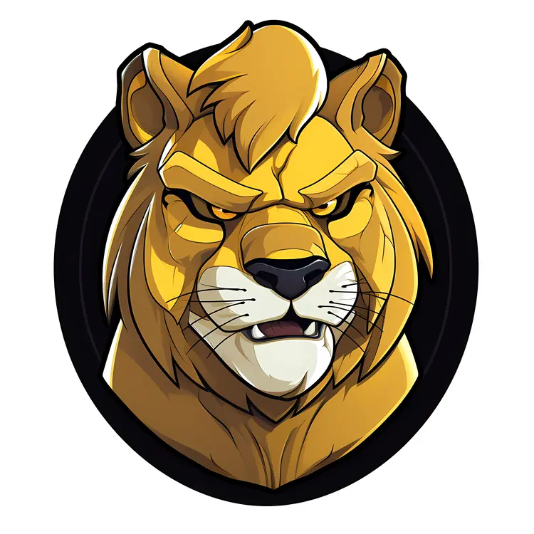 Fierce Lion Cartoon Illustration