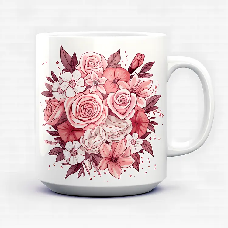 Elegant Floral Mug with Roses