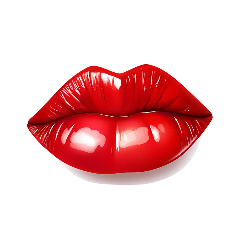 Glossy Red Lips Illustration