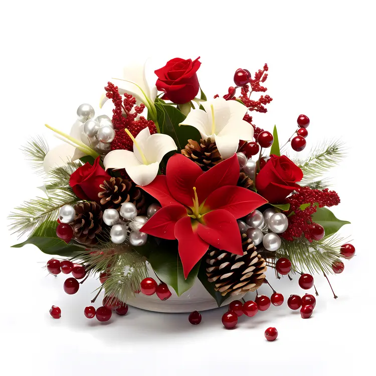 Red and White Floral Arrangement