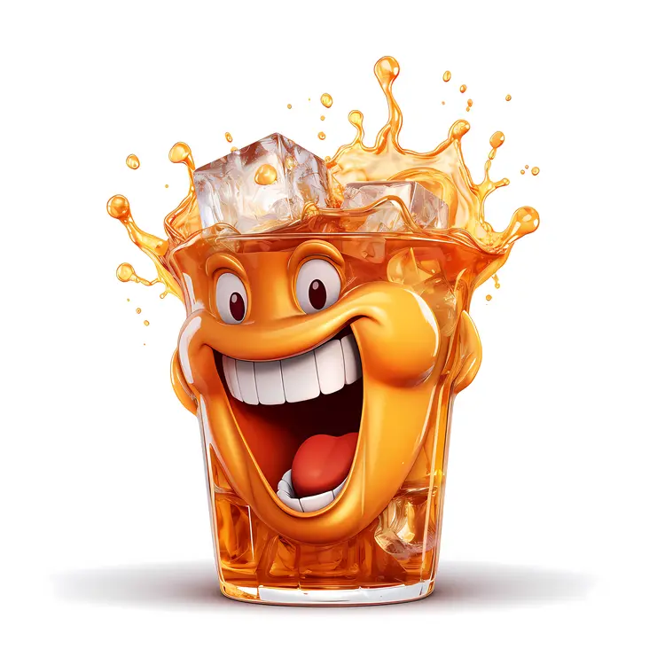 Smiling Drink Cartoon Illustration