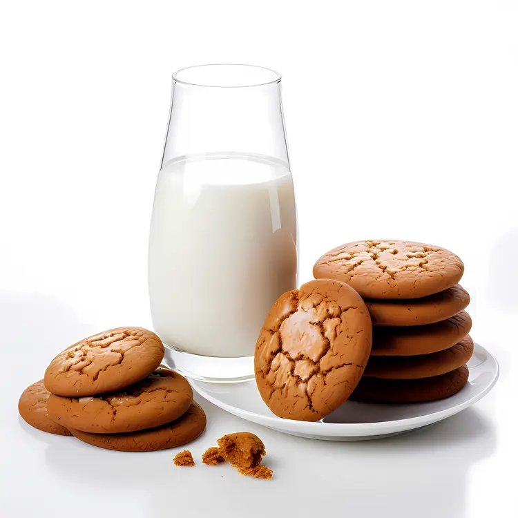 Glass of Milk with Cookies
