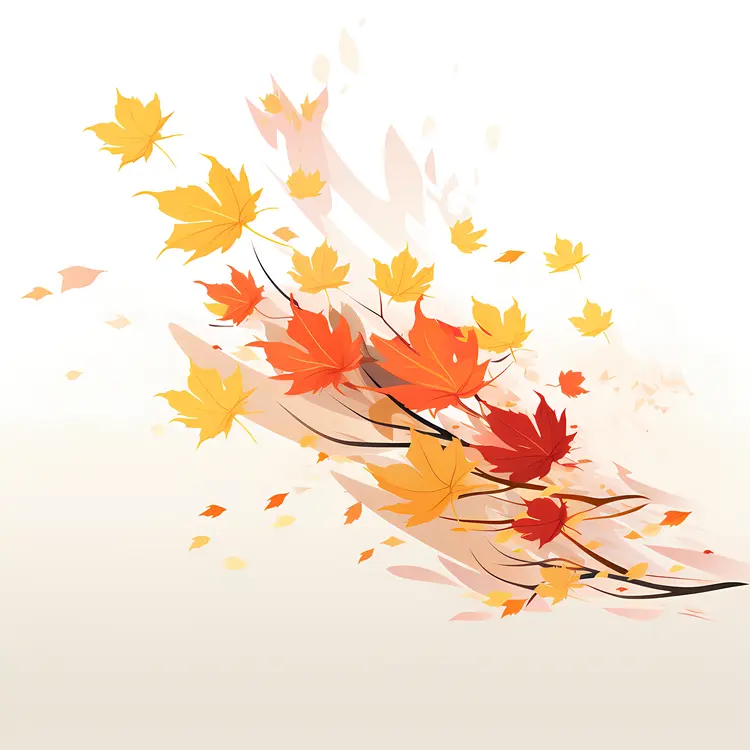 Autumn Leaves in a Gust