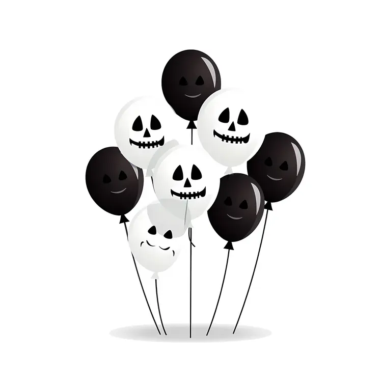 Black and White Skull Balloons for Halloween