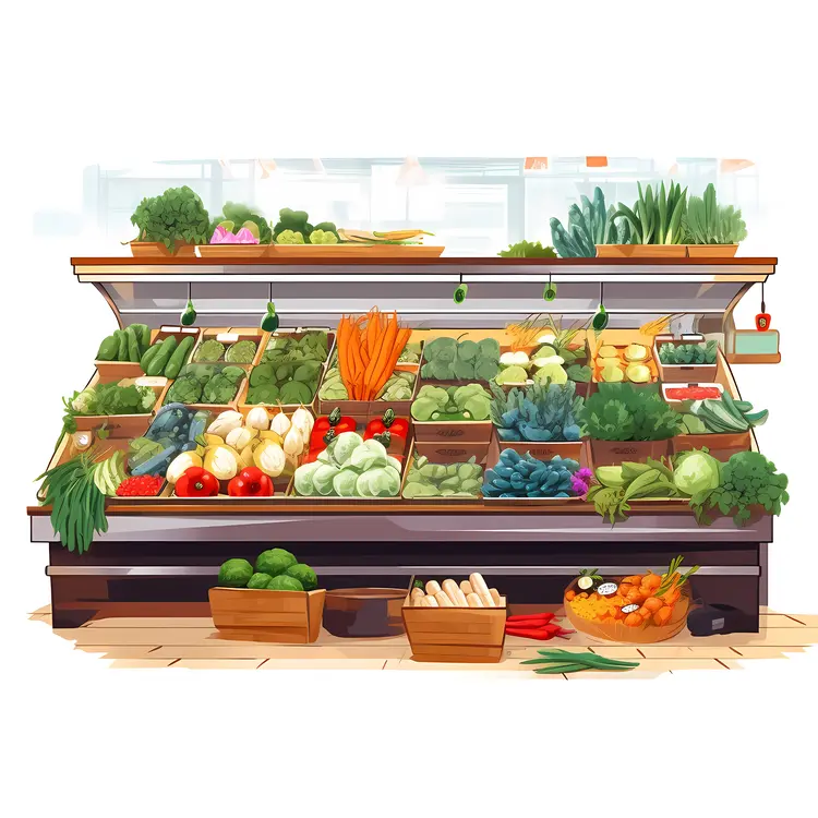 Assorted Vegetables at Market Stand