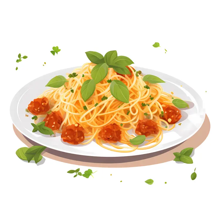 Delicious Spaghetti with Meatballs and Basil