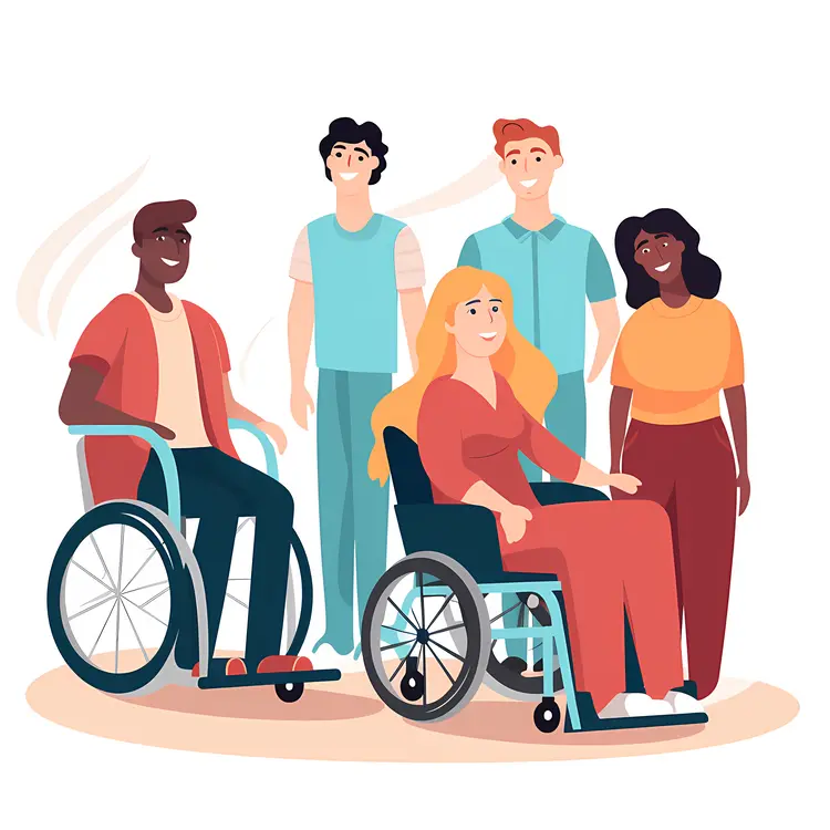 Group of Diverse People with Wheelchairs