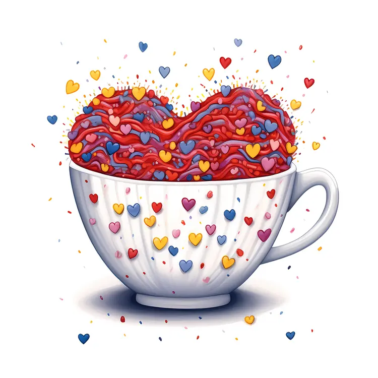 Colorful Heart-filled Cup for Valentine's Day