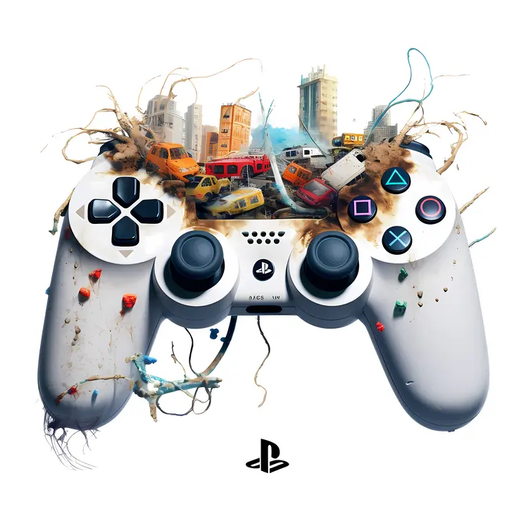 Creative PlayStation Game Controller Illustration