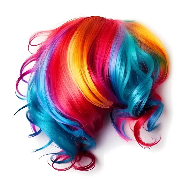 Colorful Rainbow Curly Wig for Cosplay