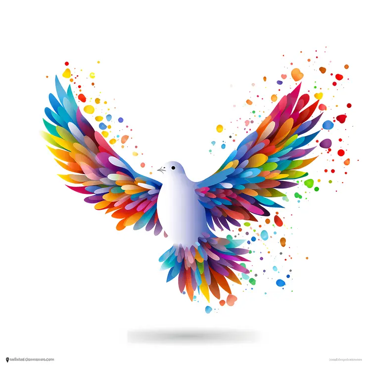 Dove with Rainbow Wings