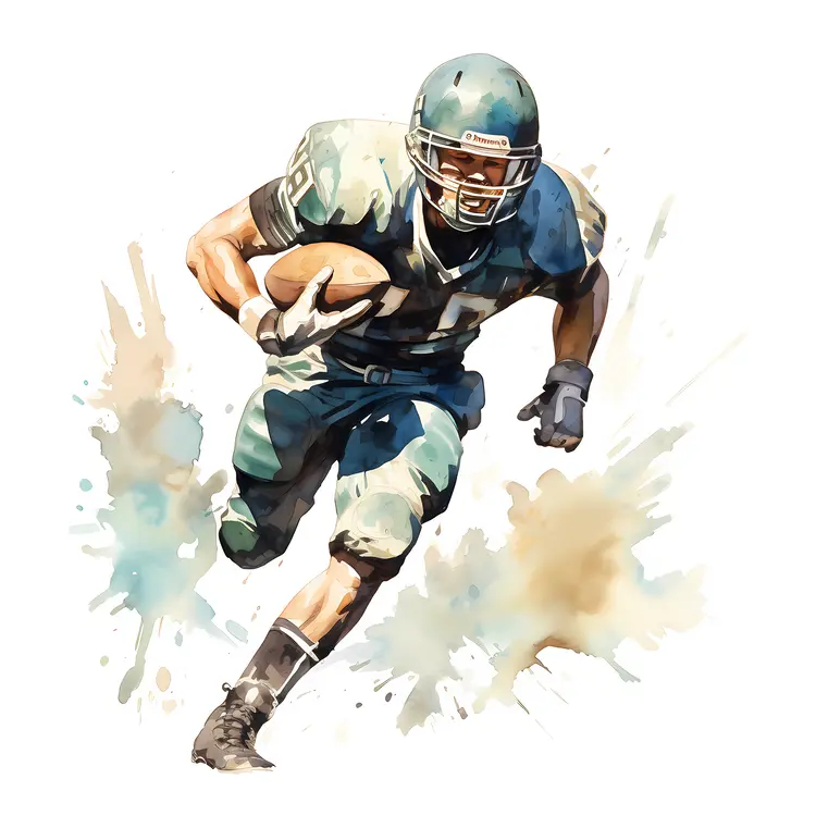 Football Player in Green Uniform