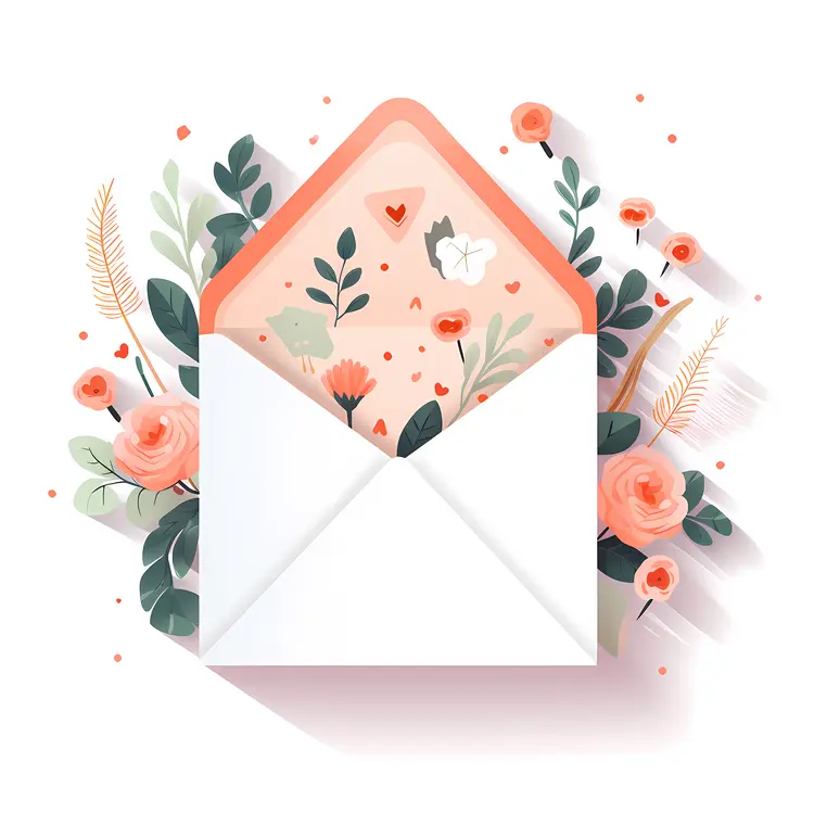 Envelope with Floral Card Inside