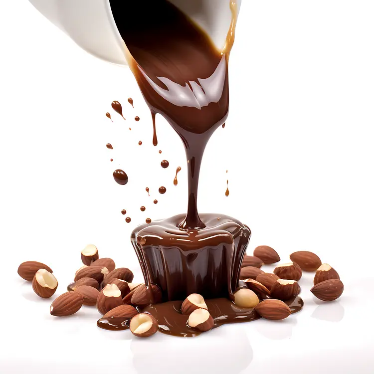 Pouring Chocolate and Nuts