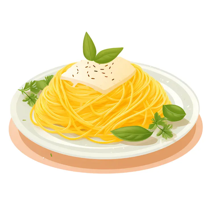 Spaghetti with Cheese and Basil