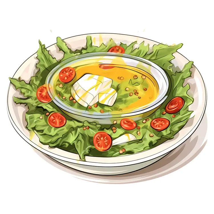 Fresh Salad with Lettuce and Tomatoes