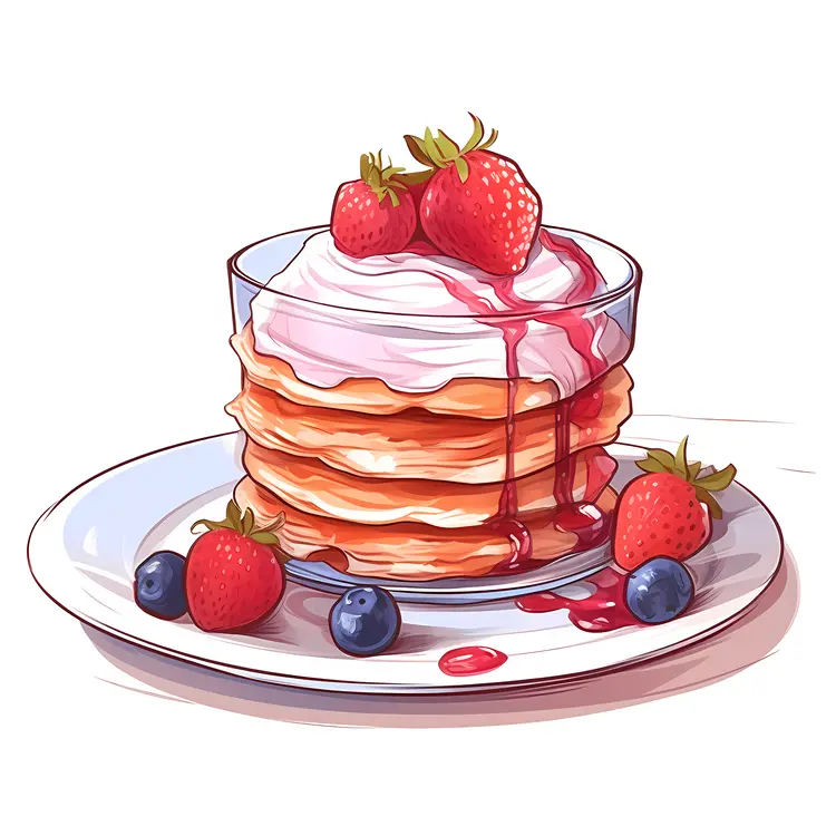 Creamy Pancakes with Berries
