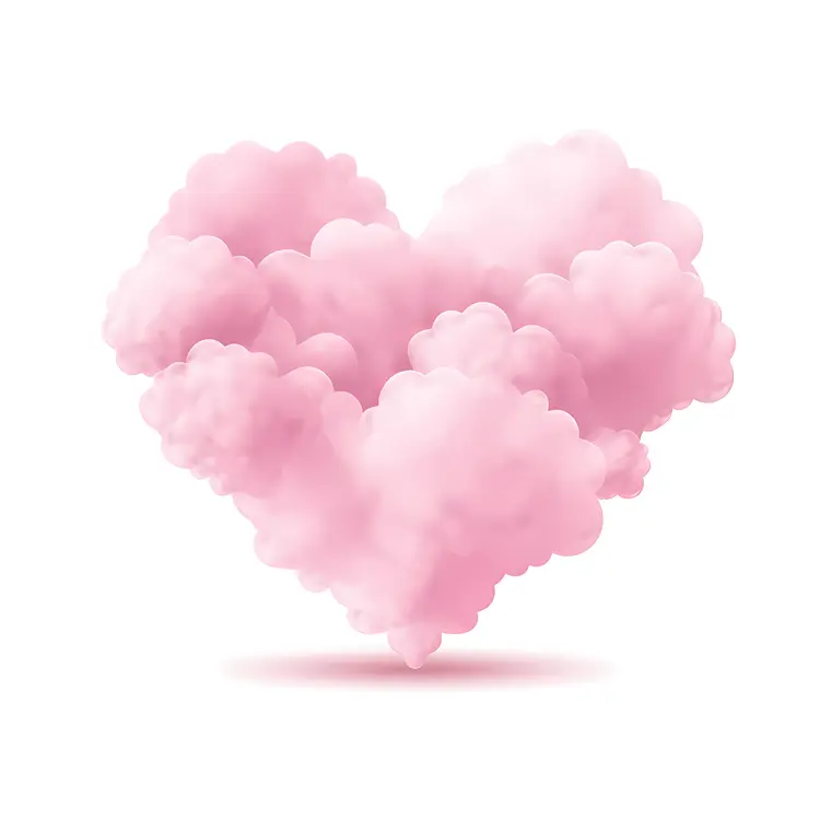 Pink Heart-shaped Cloud in the Sky