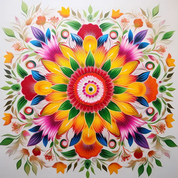 Vibrant Floral Mandala Art