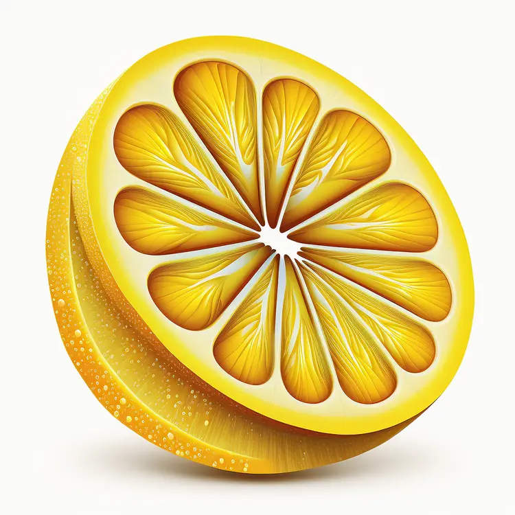 Fresh Juicy Lemon Slice Illustration