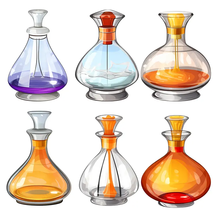Various Perfume Bottles with Different Shapes