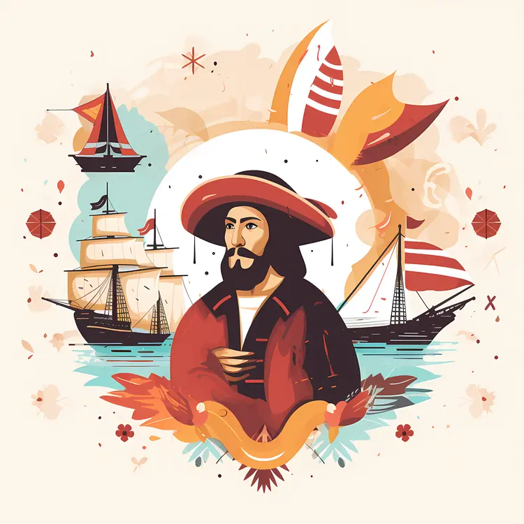Historical Explorer with Ships