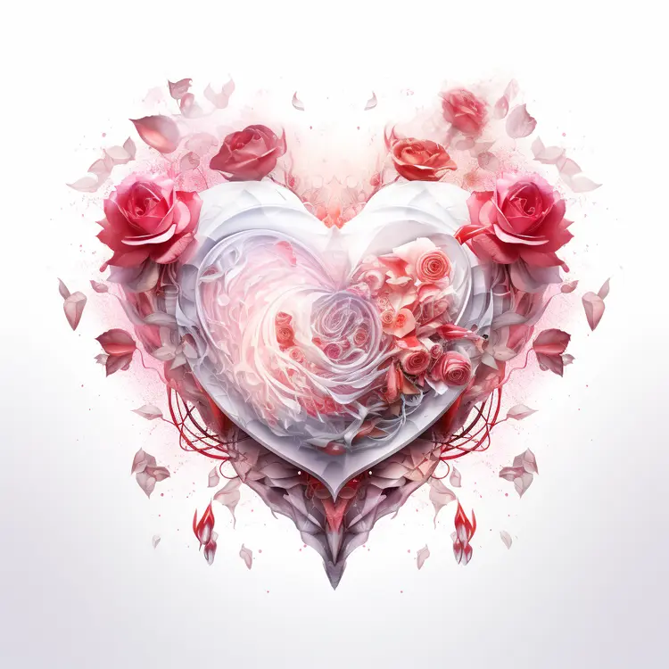 Heart-shaped Floral Arrangement with Pink and White Roses