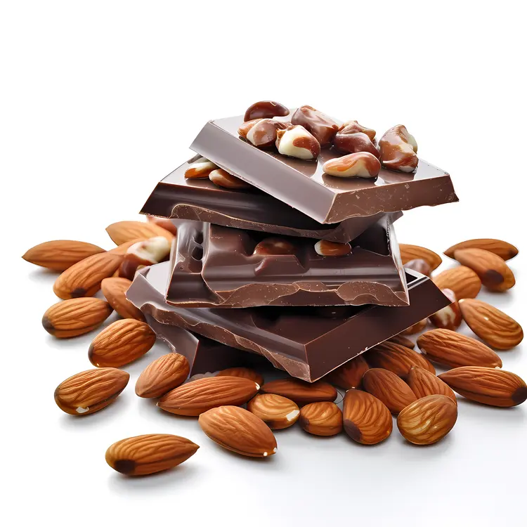 Stacked Chocolate Bars with Almonds