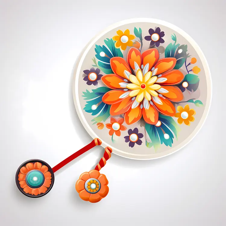 Beautiful Decorative Plate with Floral Design