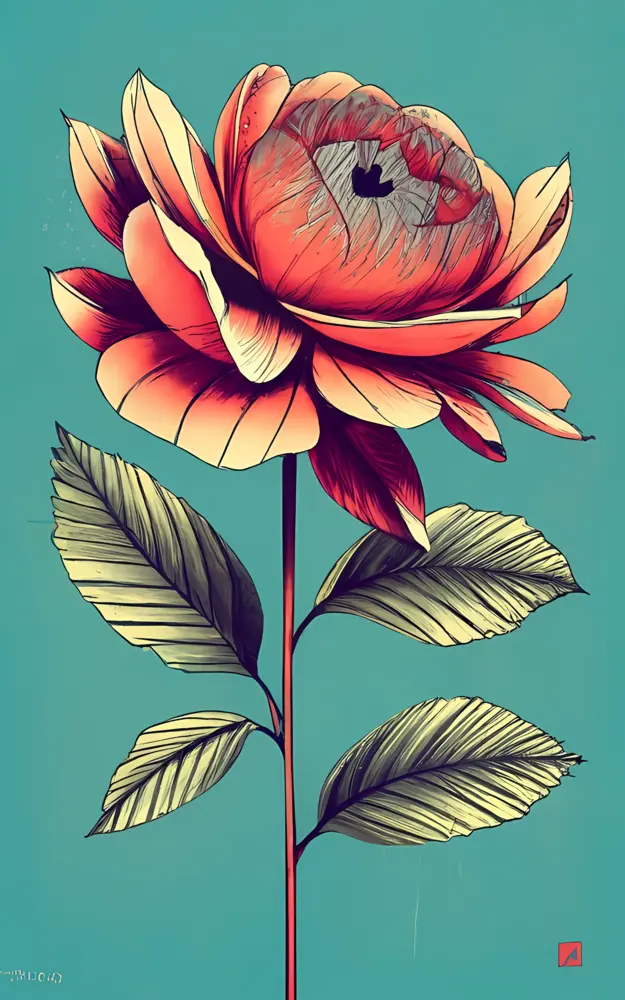 Orange Flower with Green Background