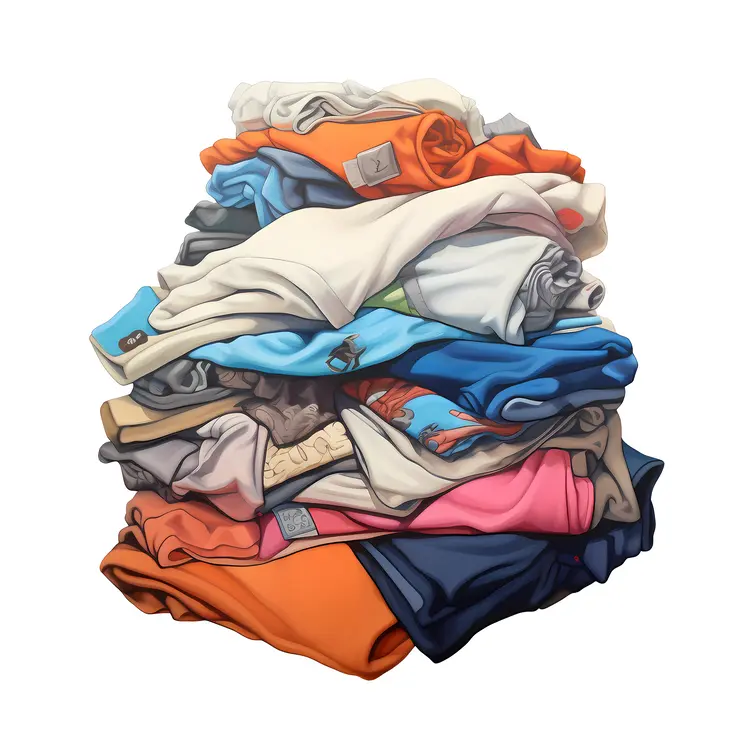 Pile of Folded Clothes in Mixed Colors