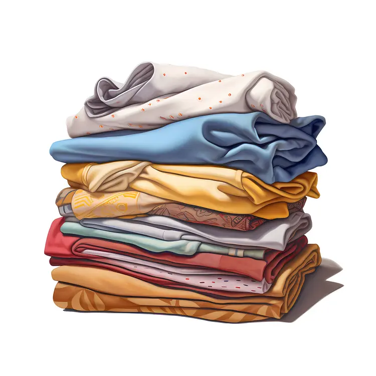 Colorful Stack of Folded Clothes