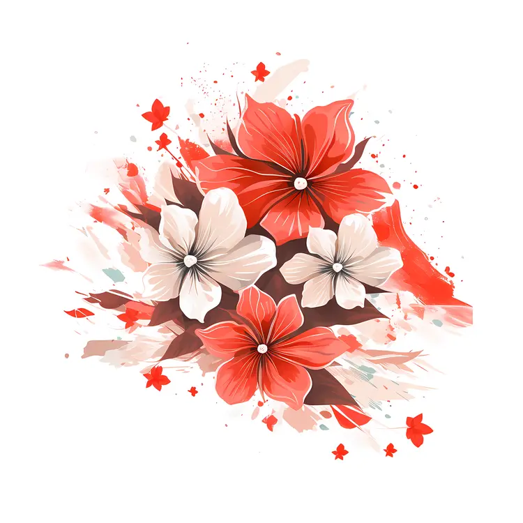 Elegant Red and White Flower Bouquet