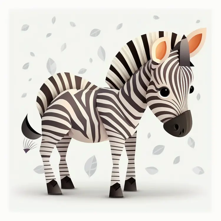 Cute Cartoon Zebra with Stripes