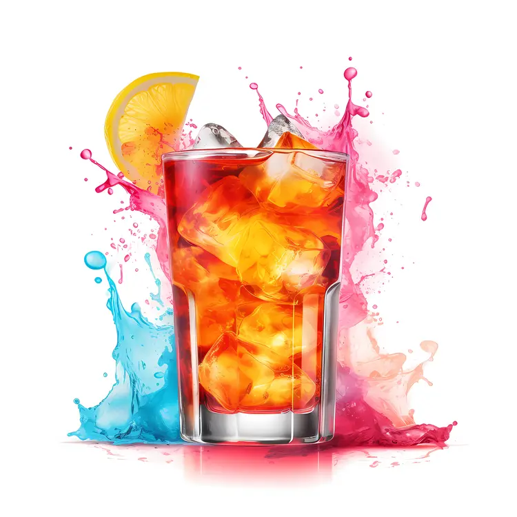 Colorful Splash Iced Tea with Lemon