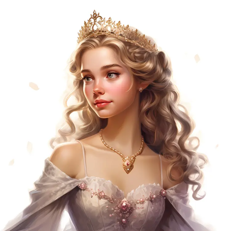 Elegant Princess Portrait in White Dress