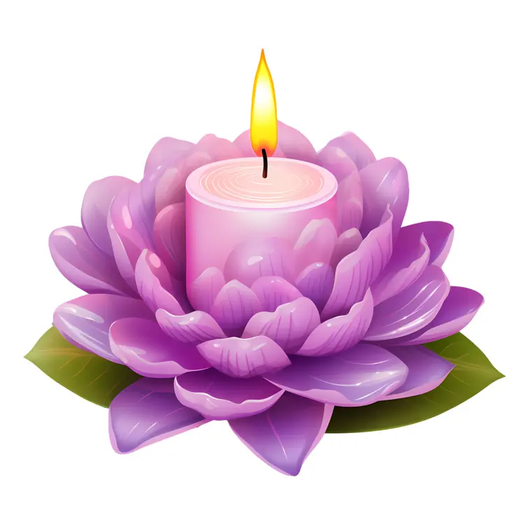 Purple Lotus Candle with Pink Candle